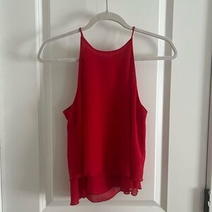 Red layered tank top